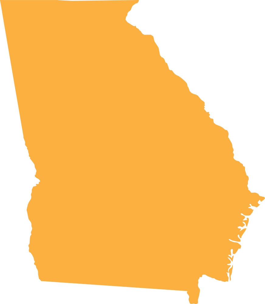 ORANGE CMYK color map of GEORGIA, USA