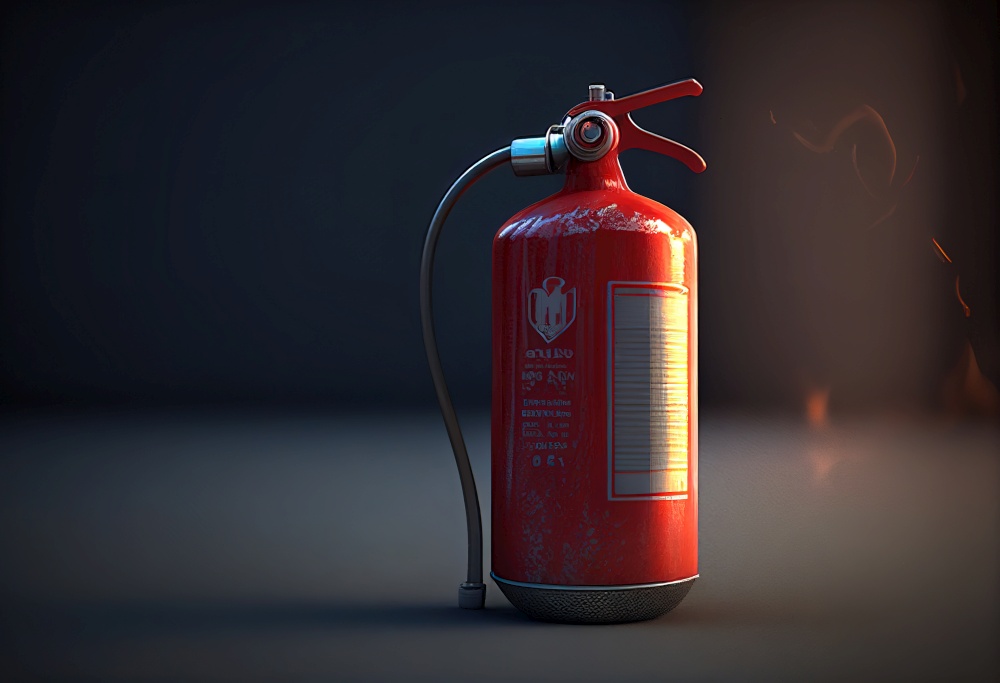 Extinguisher illustration. AI generative.
