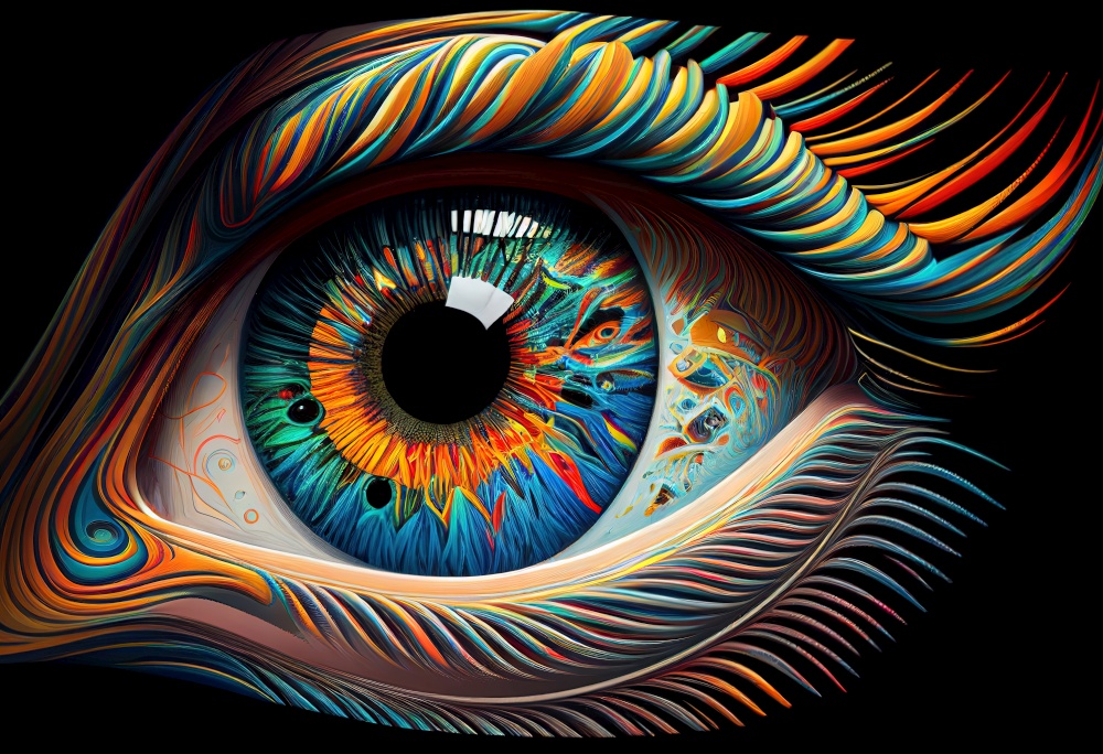 Artistic eye vision illustration. AI generative.