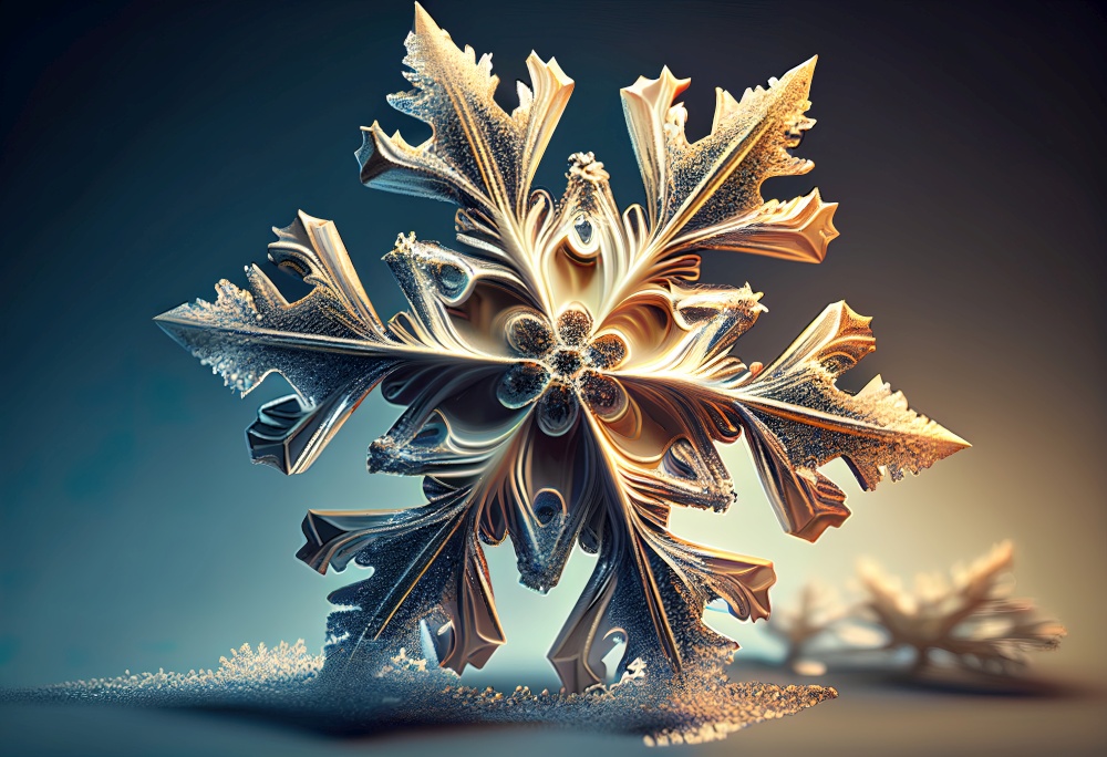 Snowflake illustration. AI generative.
