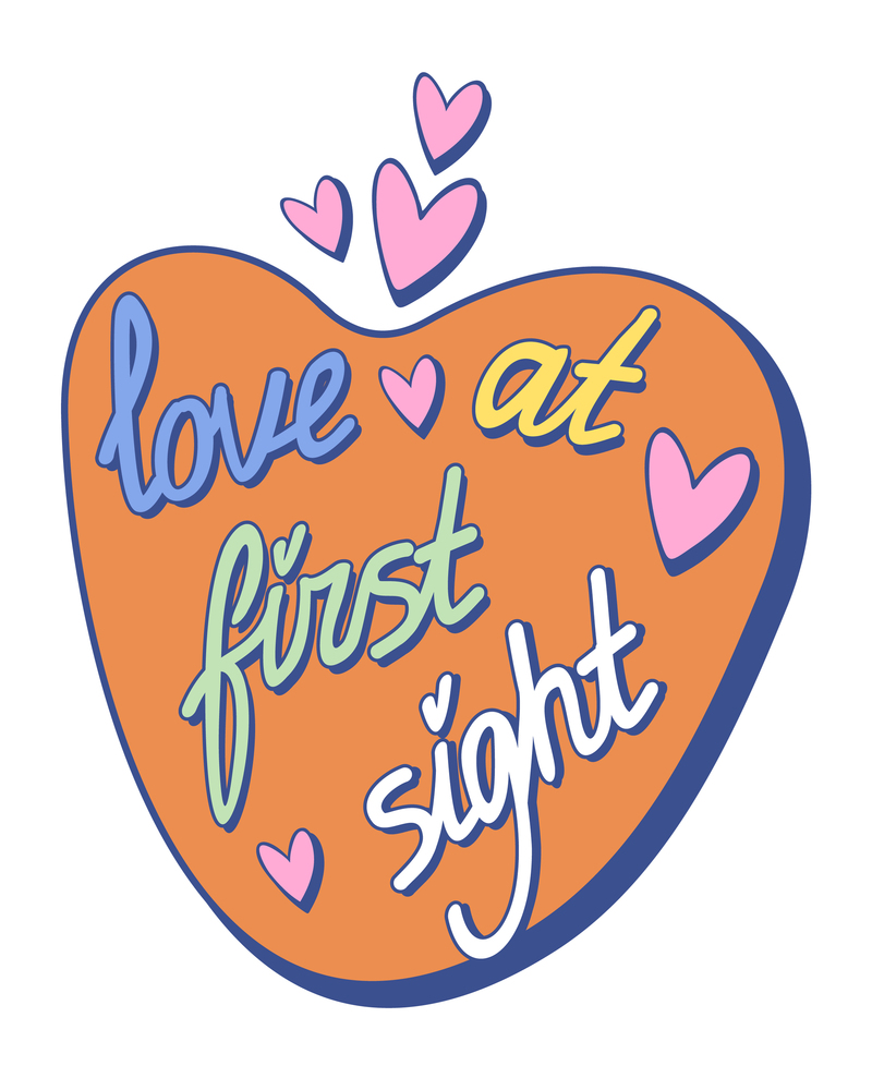 Love at first sight decorative heart Royalty Free Vector