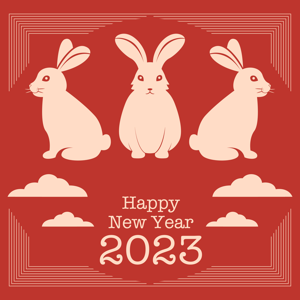 Chinese new year 2023 year of the rabbit Vector Image