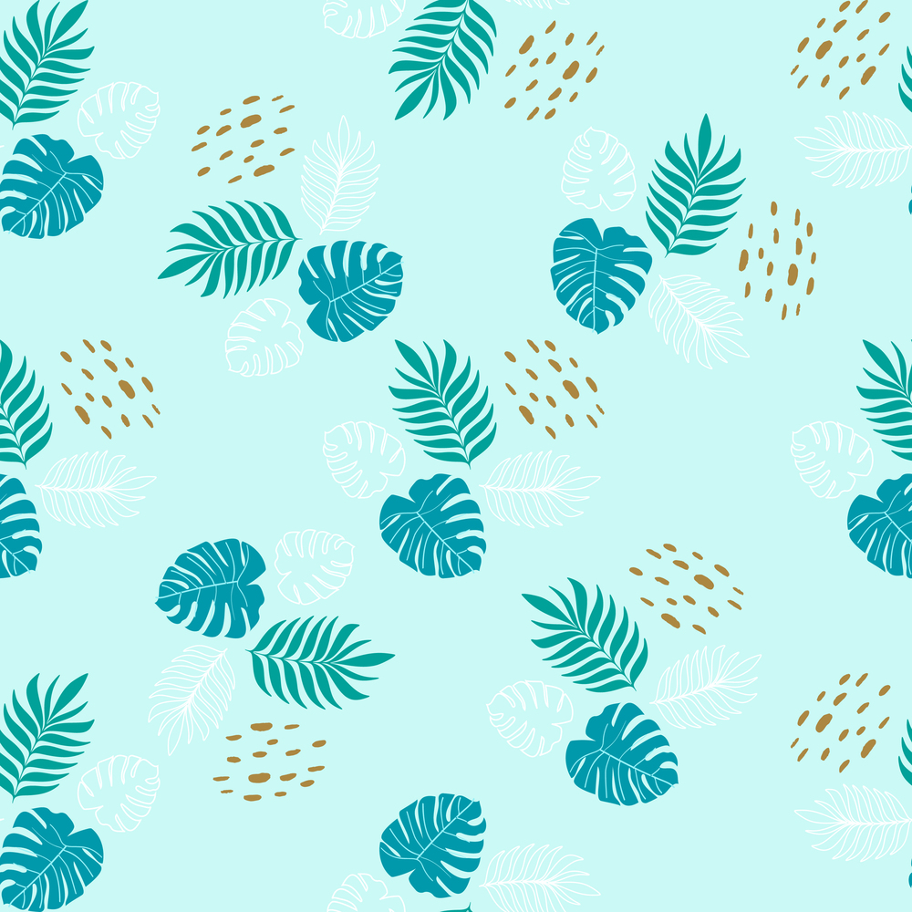 Tropical leaves with modern abstract pattern Vector Image