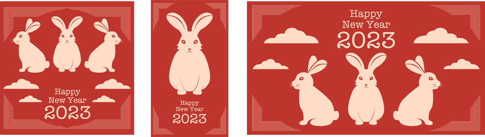 Chinese new year 2023 year of the rabbit Vector Image