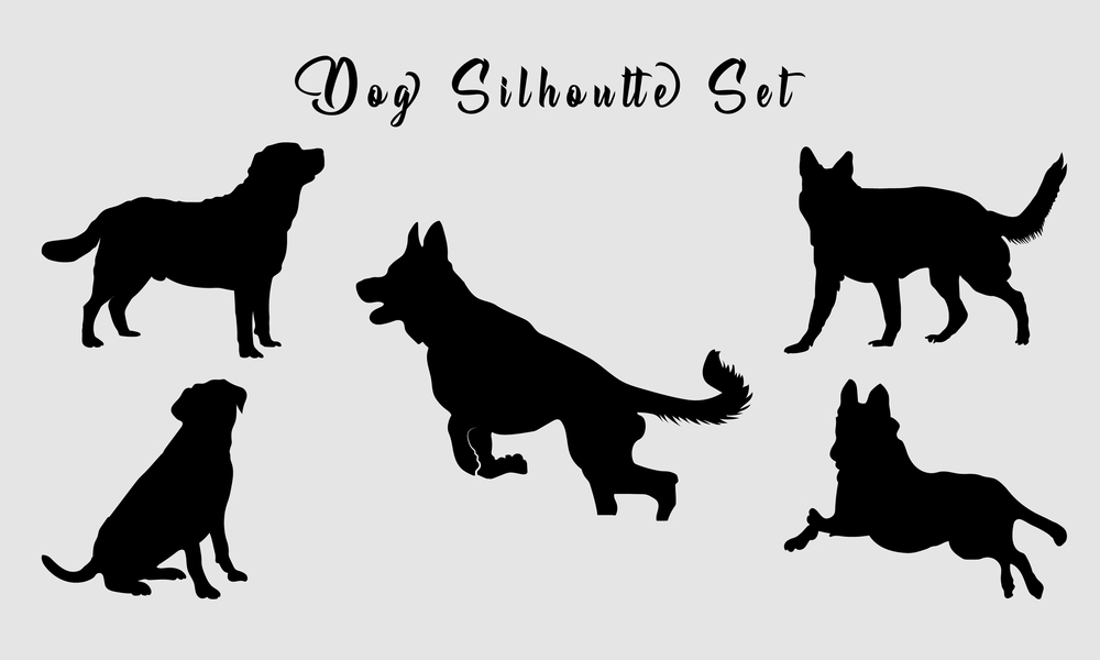 Isolated black silhouette of a dog Royalty Free Vector Image