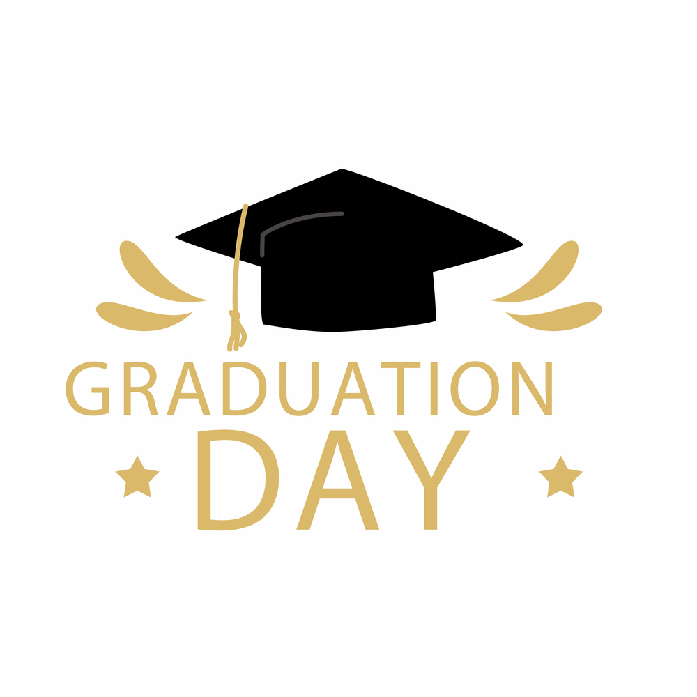 Graduation day typography design Royalty Free Vector Image