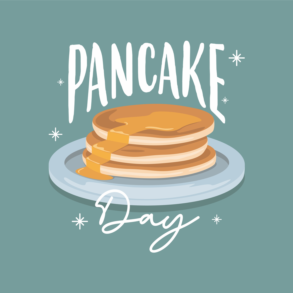 Delicious pancake with melted butter on the plate Vector Image