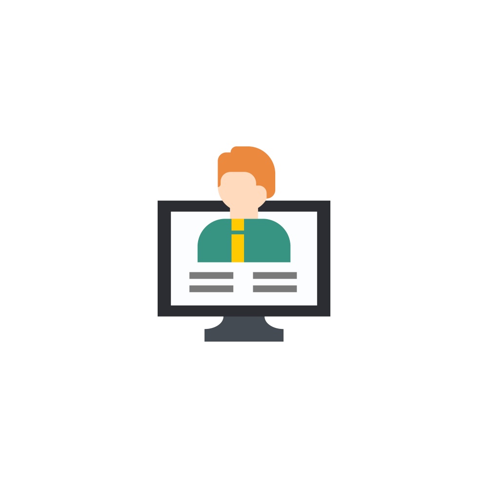 Distance teacher creative icon from e-learning Vector Image