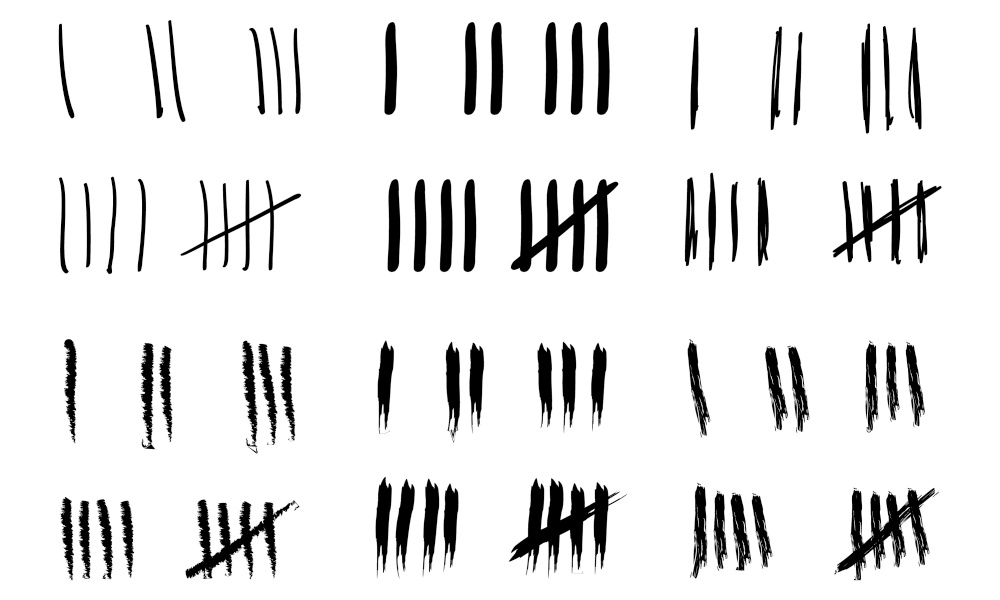 Hand drawn prison wall sticks lines counter Vector Image