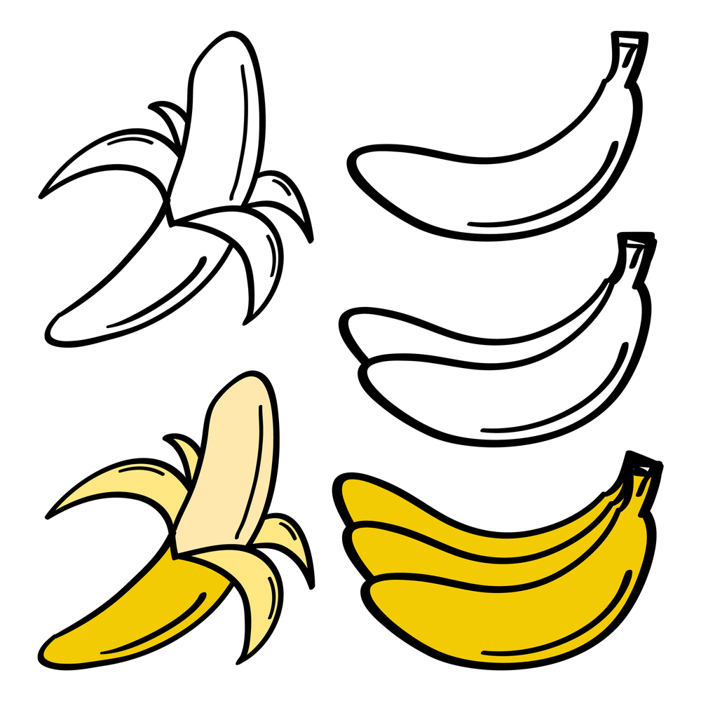 Hand drawn banana icon Royalty Free Vector Image