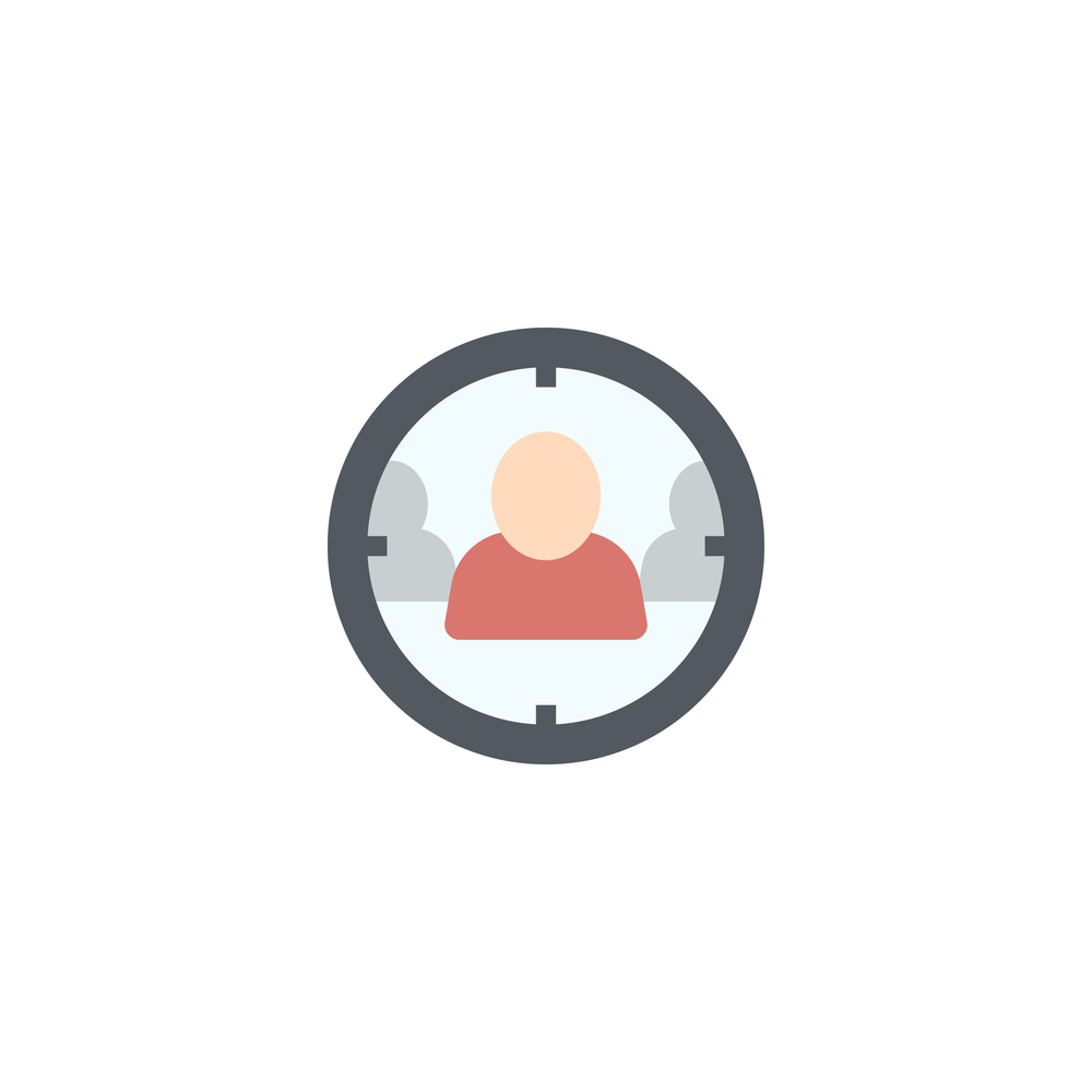 Audience targeting creative icon flat Royalty Free Vector