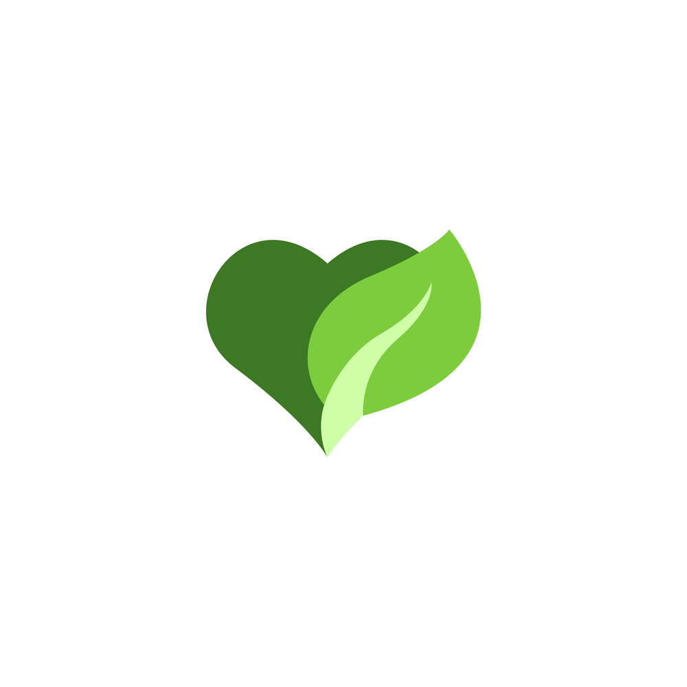Heart with leaf creative icon from recycling Vector Image