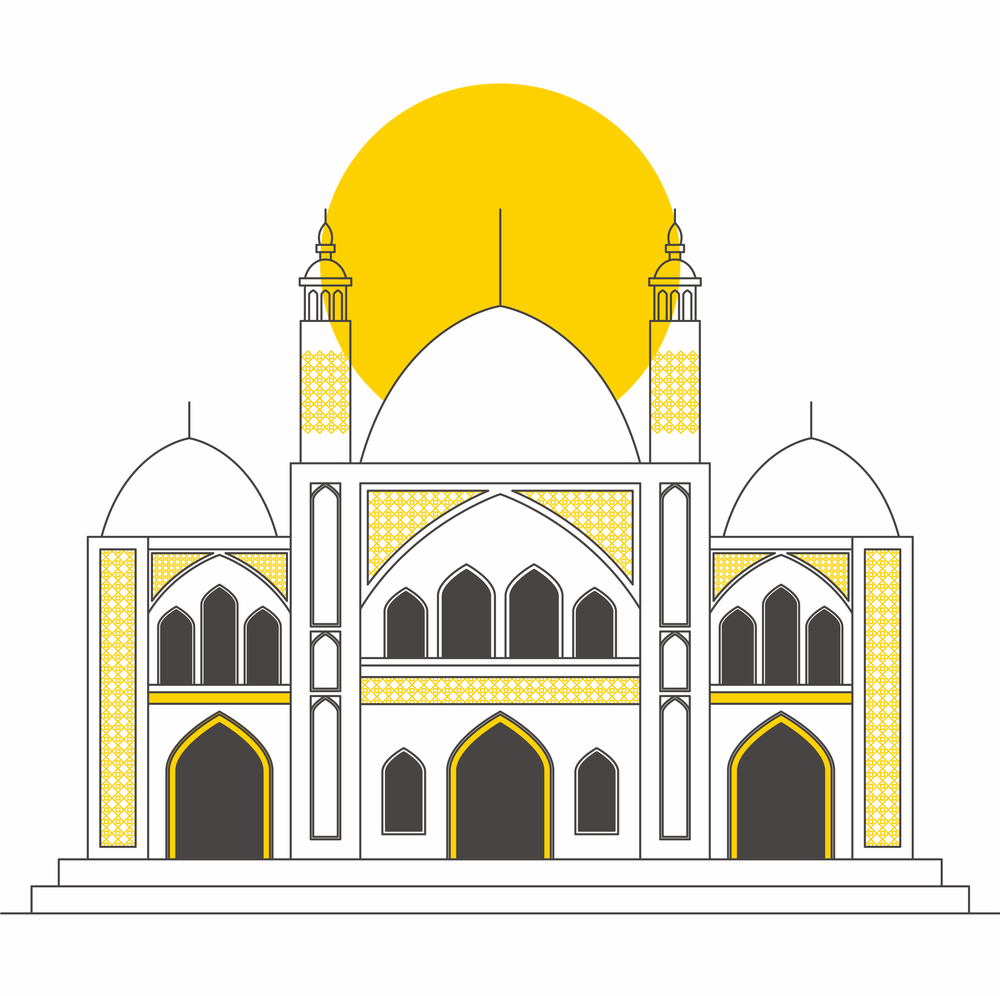 Cool islamic mosque architecture line art design Vector Image