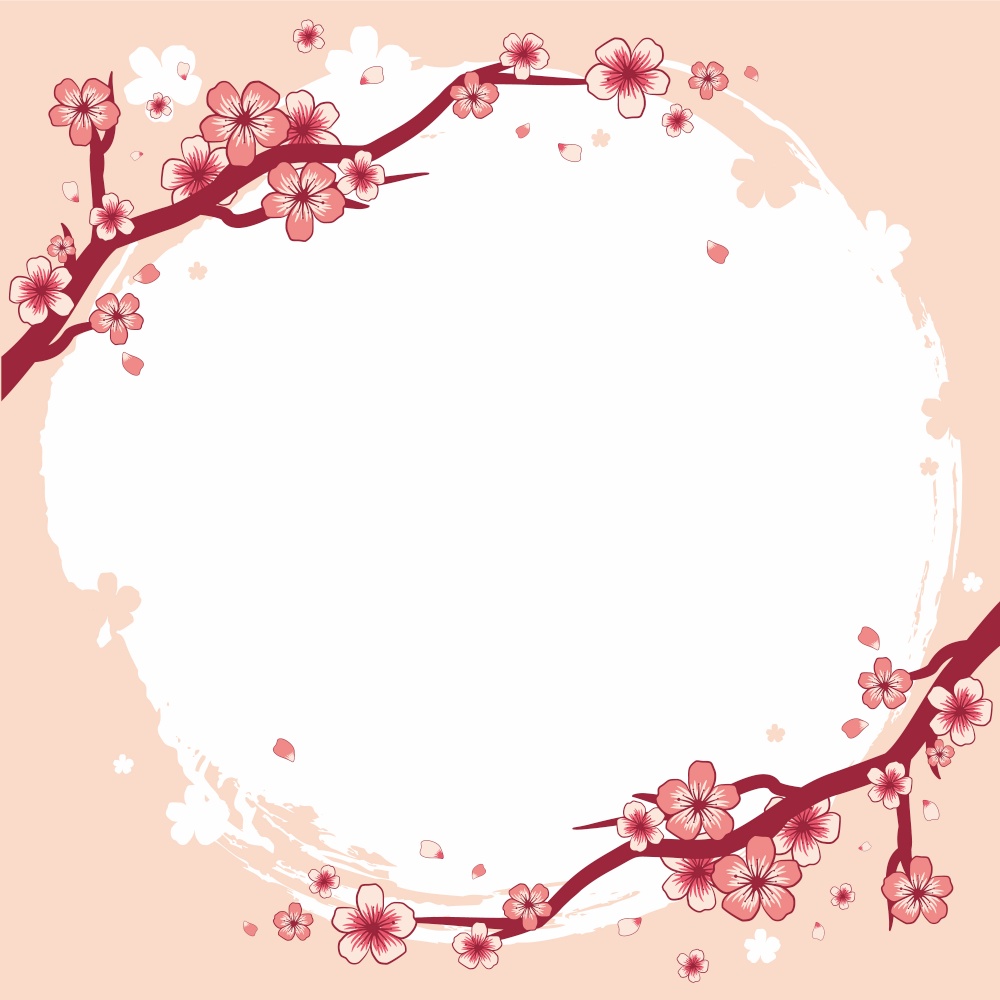 Beautiful pink cherry blossoms background Vector Image