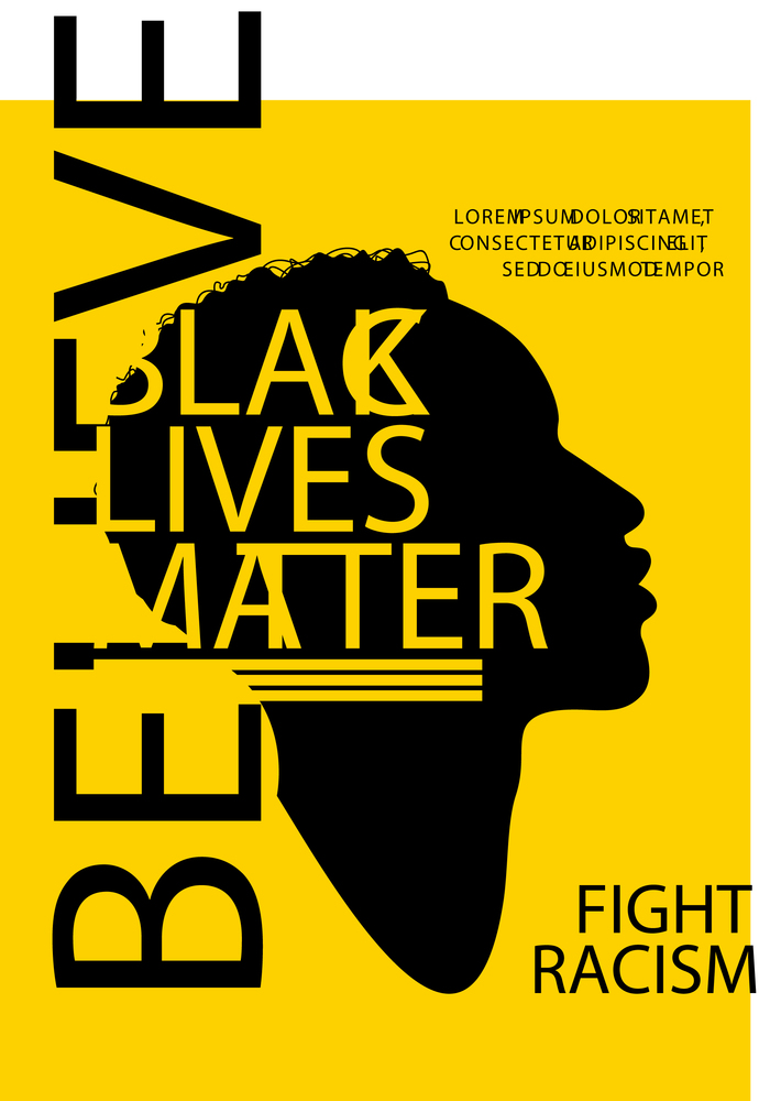 Black lives matter poster design template Vector Image