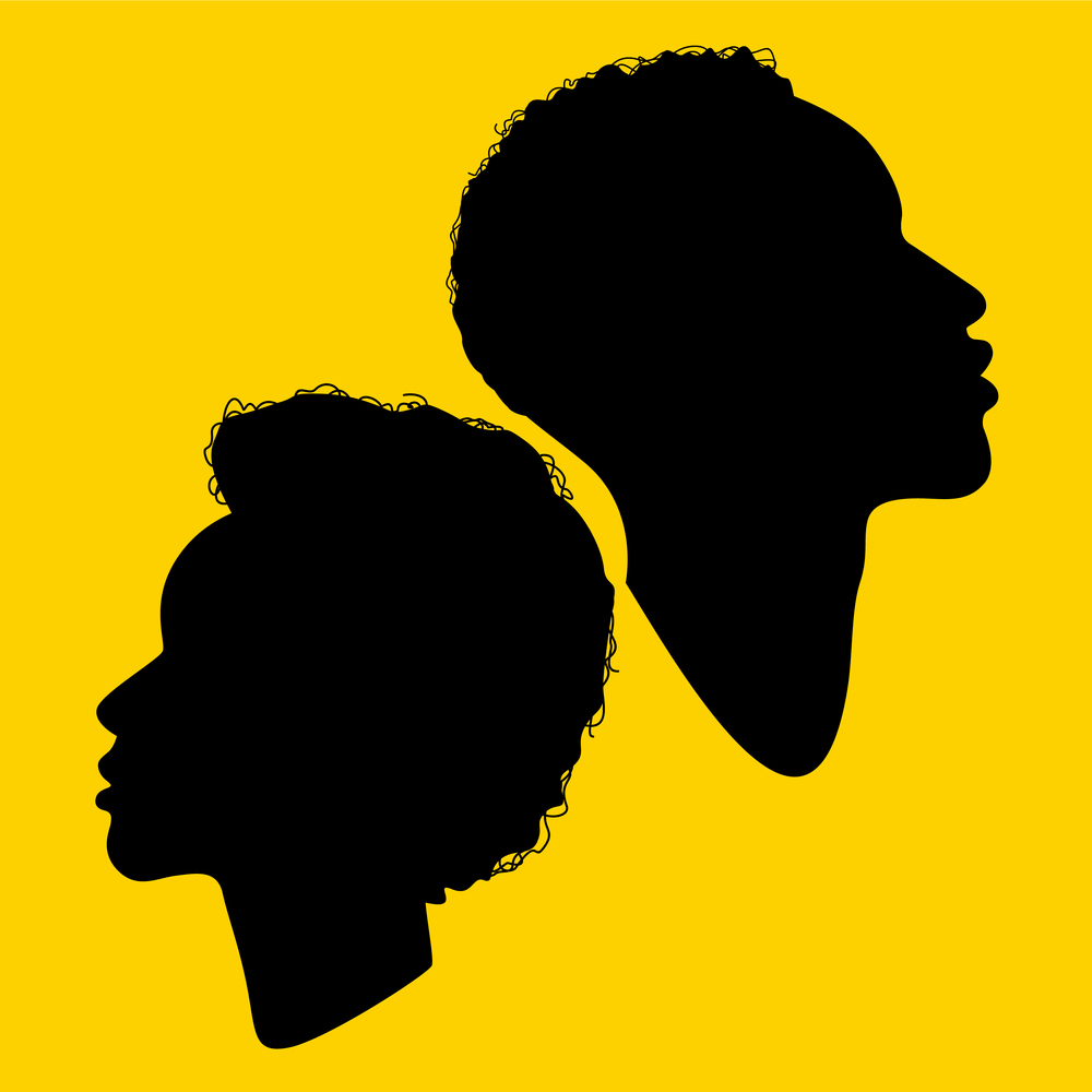 Black people silhouette Royalty Free Vector Image