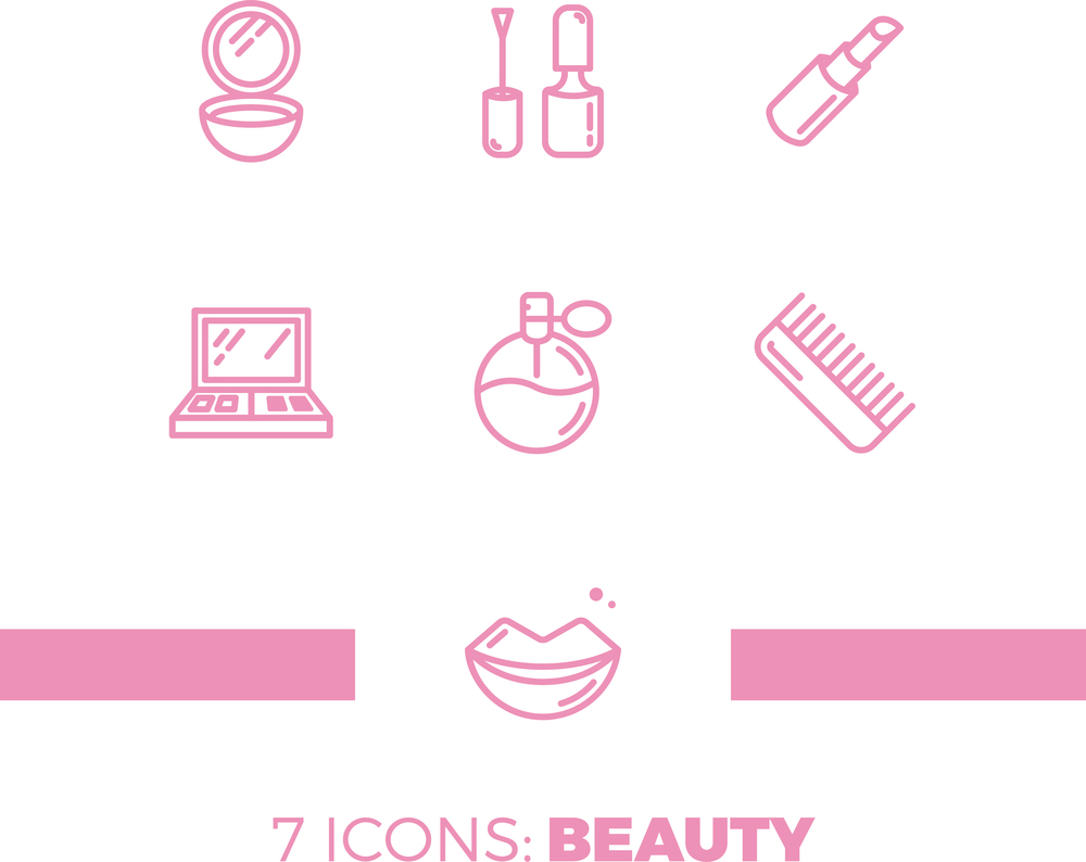 Modern icons set of cosmetics beauty spa Vector Image