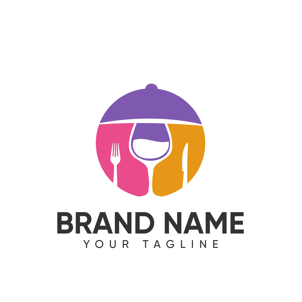 Food and drink logo design concept full color Vector Image