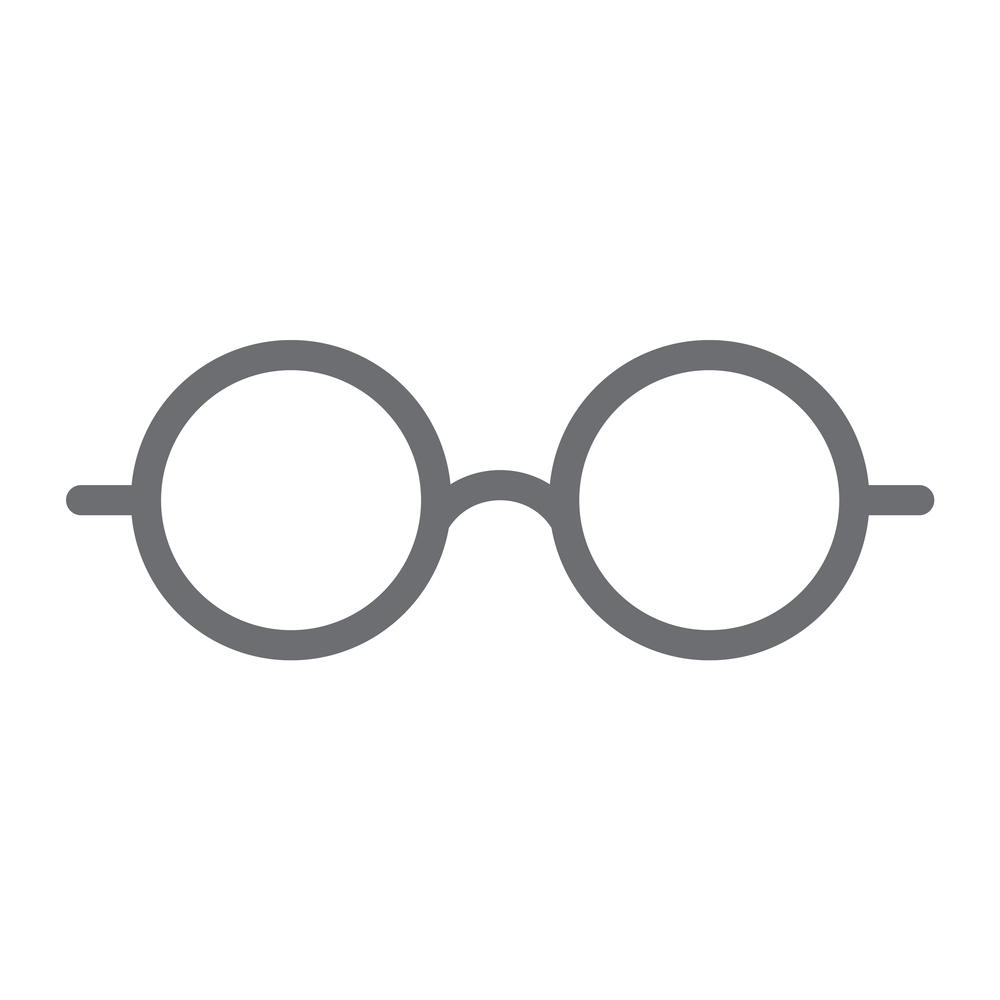 Grey round eyeglasses icon Royalty Free Vector Image