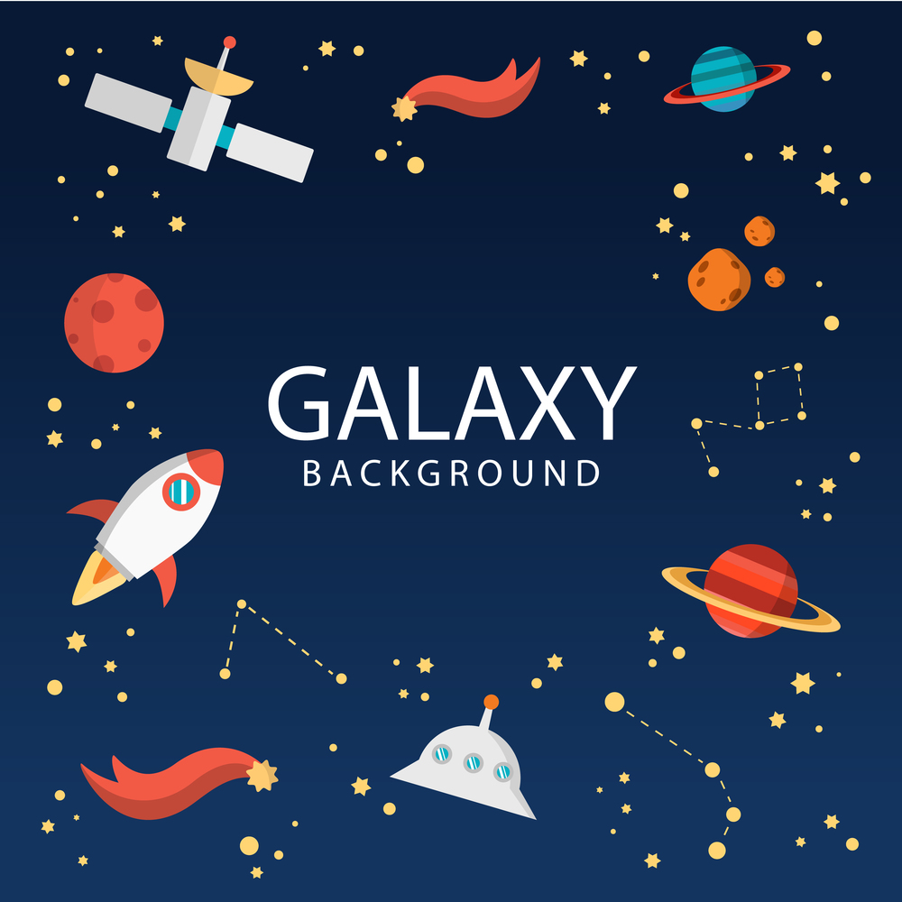 galaxy exploration science rocket ship