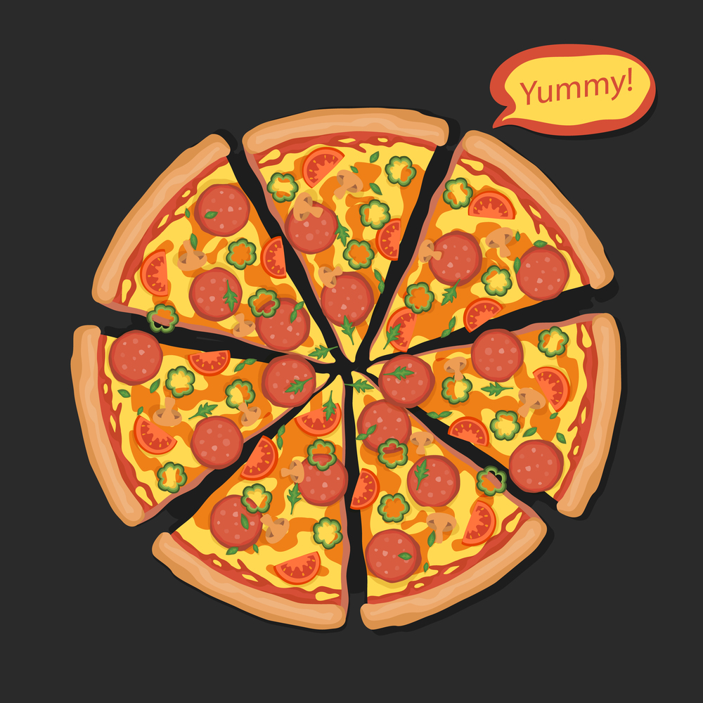 italian pizza theme fasfood vector art illustration. italian pizza theme culinary