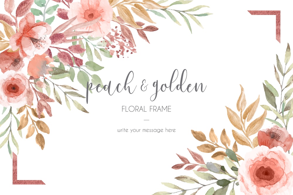 floral wedding frame invitation