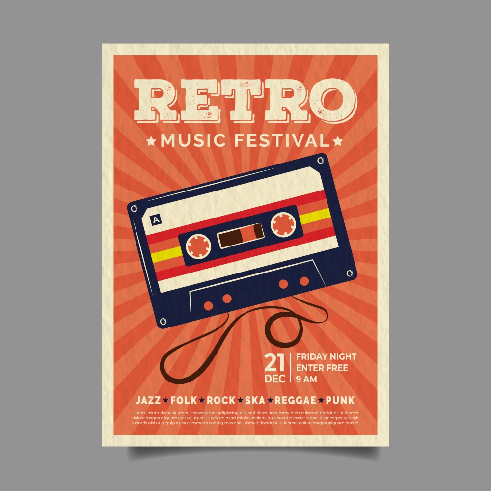 retro music show poster template