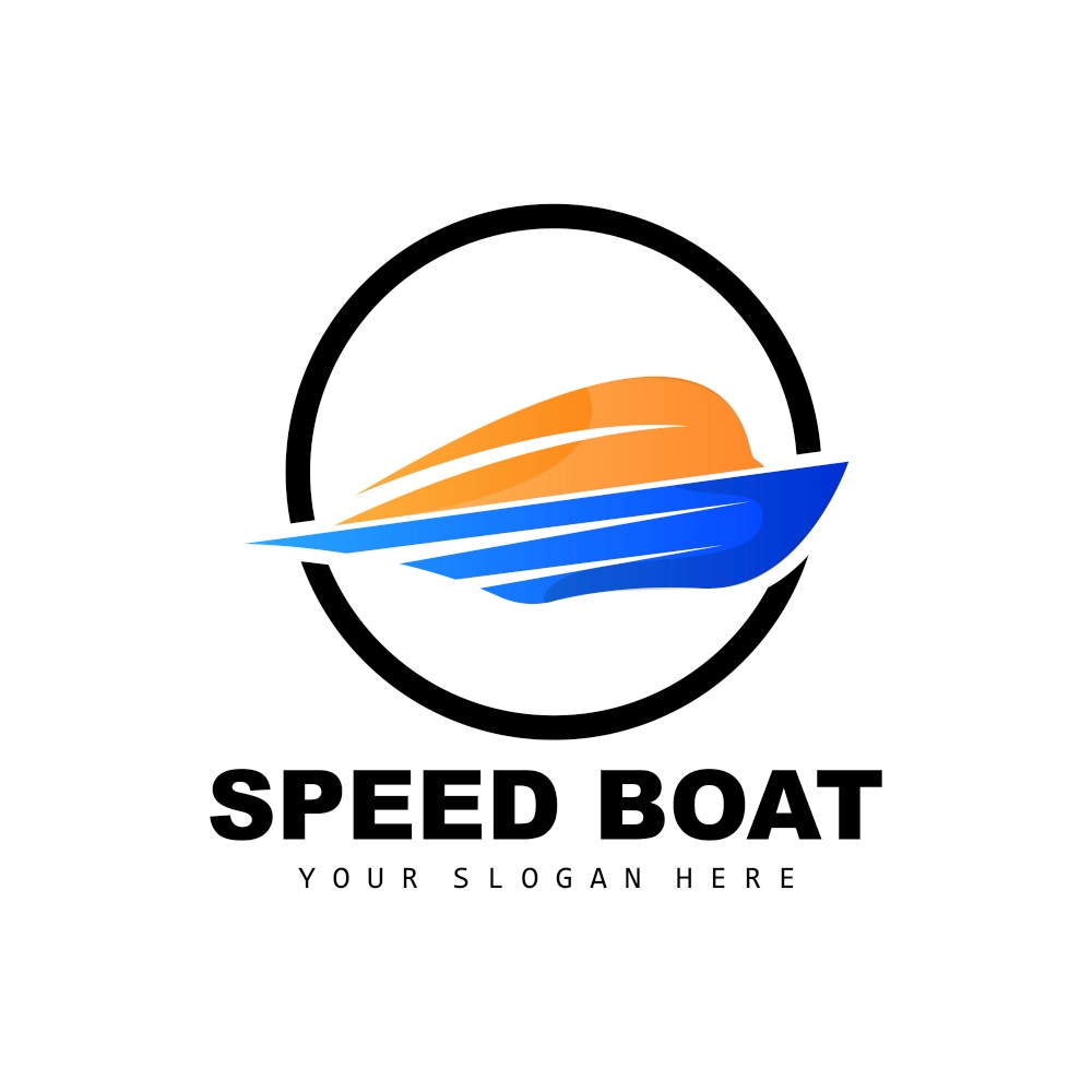 Speed Boat Logo, Fast Cargo Ship Vector, Sailboat, Design For Ship Manufacturing Company, Waterway Shipping, Marine Vehicles, Transportation