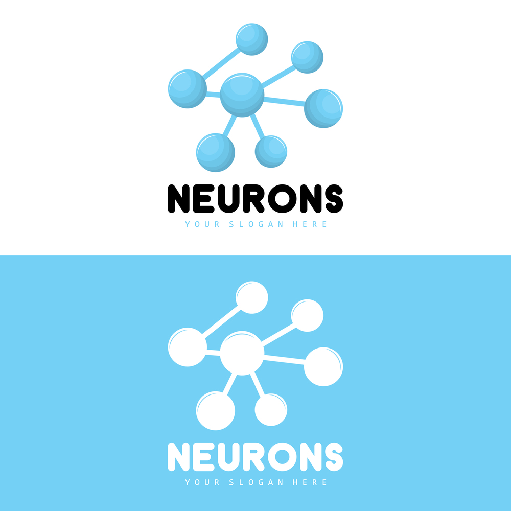 Neuron Logo, Molecule Logo Design, Vector AND, Template Illustration