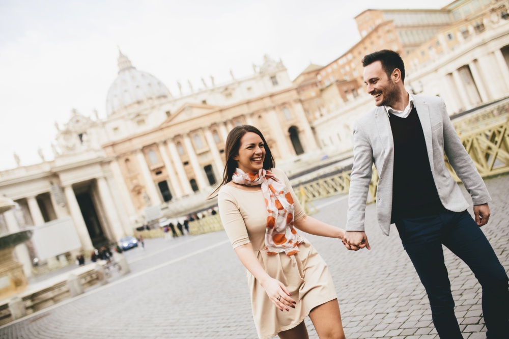 Loving couple in the Vatican, Italy