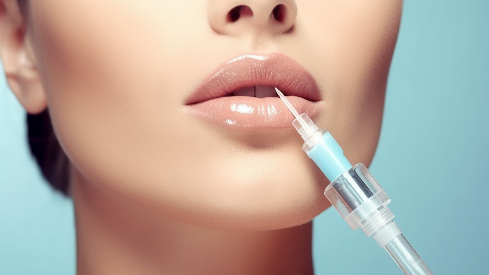 female lip augmentation injection generative ai.