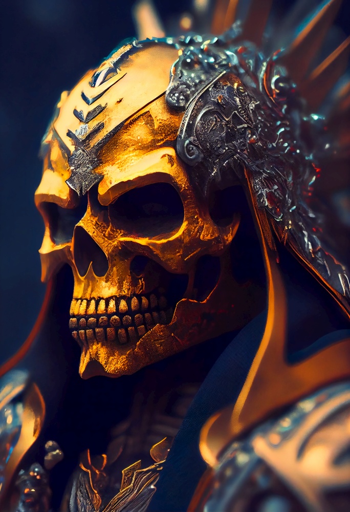 Spartan warrior skull in helmet.  skull viking fighter.  Generative AI