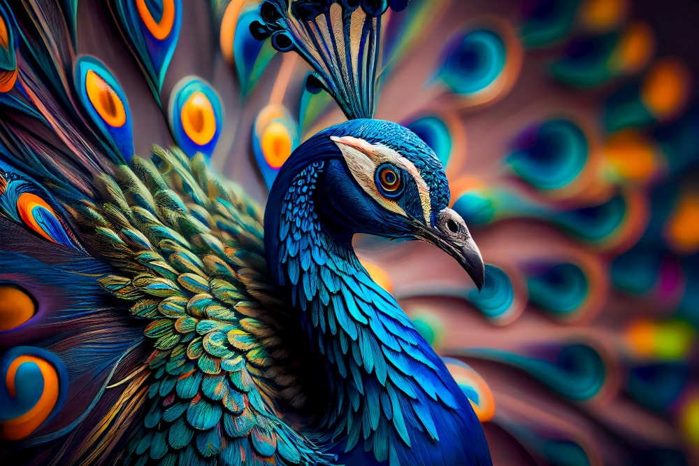 Beautiful peacock. Generative AI