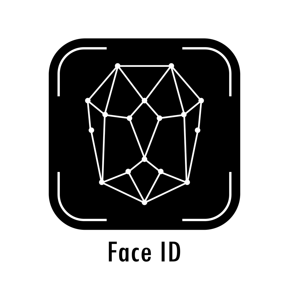 Face id icon,Personality Recognition,vector illustration