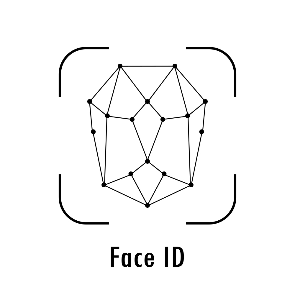 Face id icon,Personality Recognition,isolated on white background,vector illustration