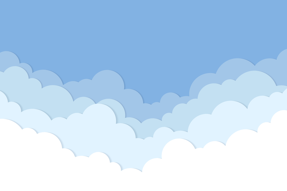 Cloud background pastel paper cut style vector