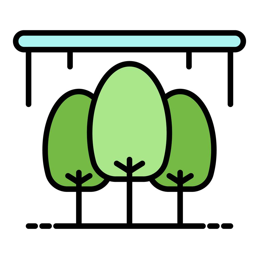 Tree greenhouse icon. Outline tree greenhouse vector icon color flat isolated. Tree greenhouse icon color outline vector