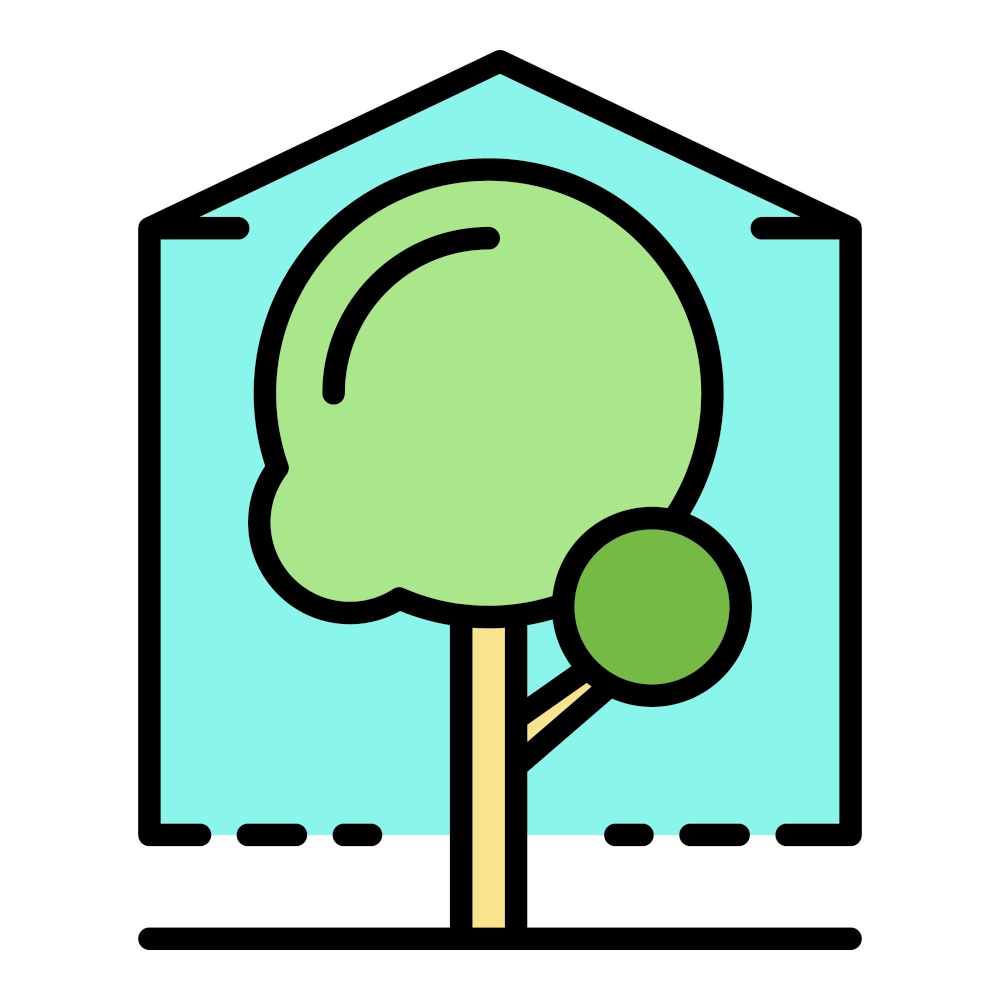 Greenhouse icon. Outline greenhouse vector icon color flat isolated. Greenhouse icon color outline vector