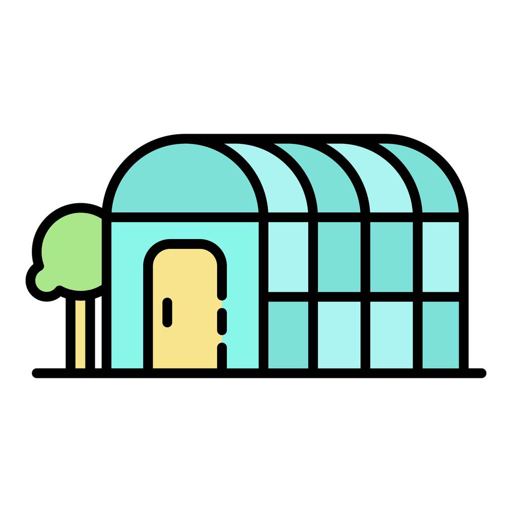 Home greenhouse icon. Outline home greenhouse vector icon color flat isolated. Home greenhouse icon color outline vector