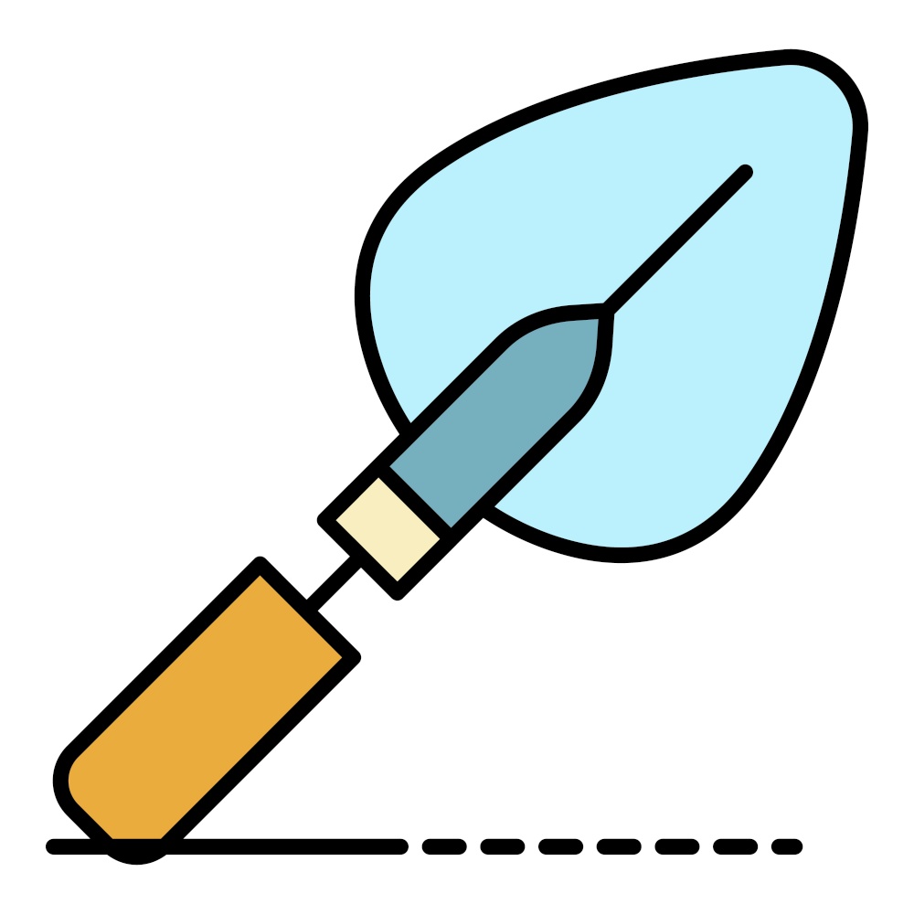 Garden hand shovel icon. Outline garden hand shovel vector icon color flat isolated. Garden hand shovel icon color outline vector