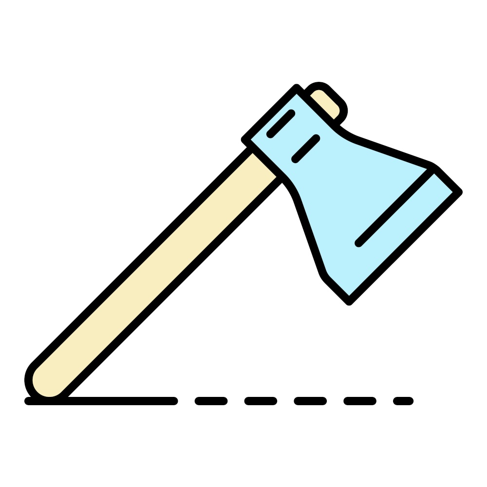 Farm axe icon. Outline farm axe vector icon color flat isolated. Farm axe icon color outline vector