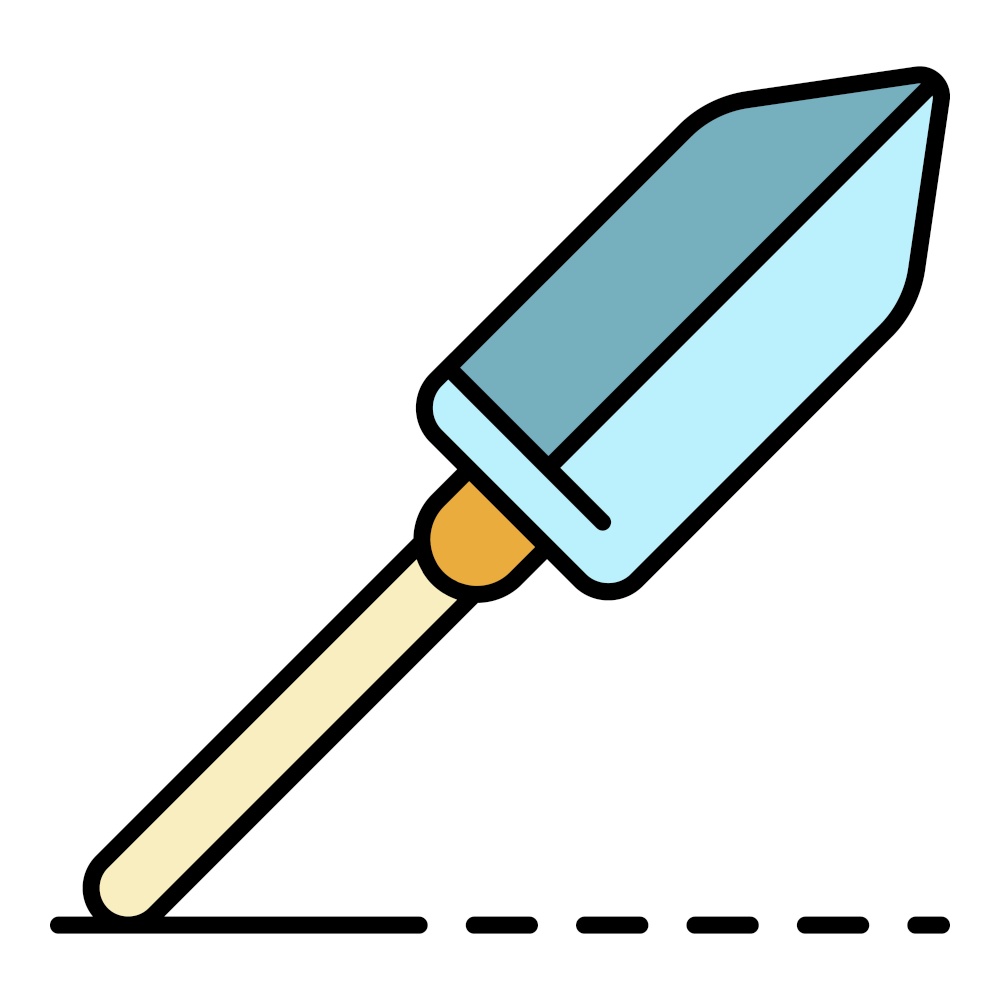 Hand spade icon. Outline hand spade vector icon color flat isolated. Hand spade icon color outline vector
