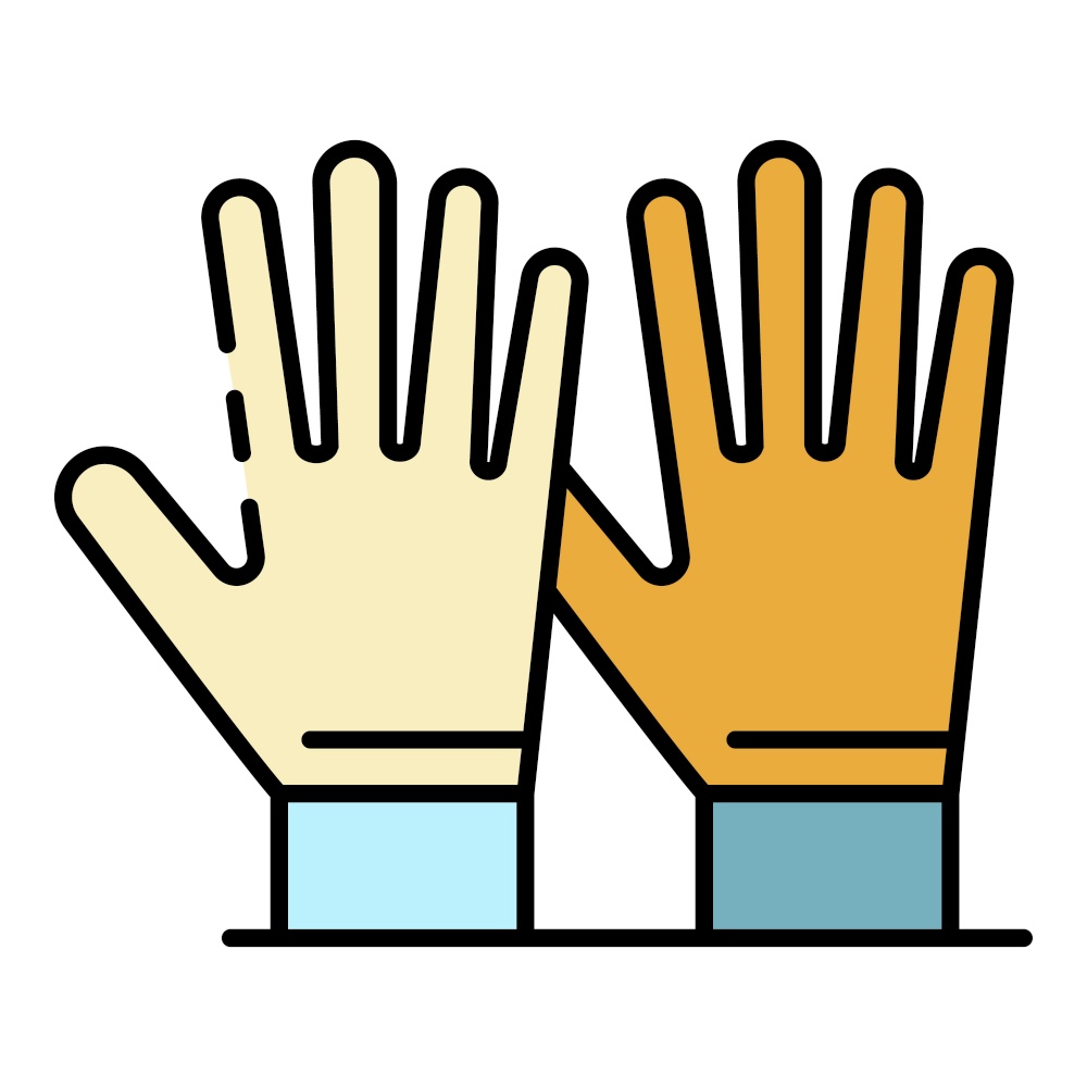 Garden gloves icon. Outline garden gloves vector icon color flat isolated. Garden gloves icon color outline vector