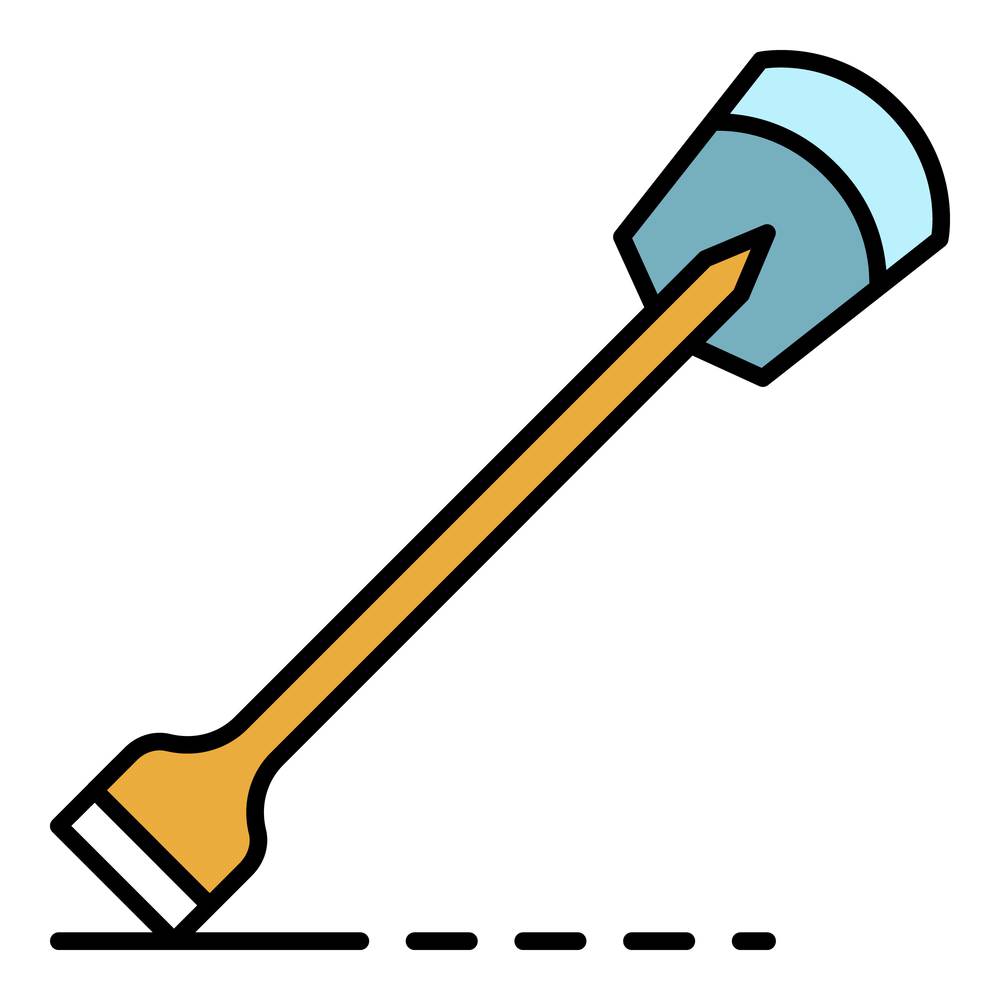 Garden shovel icon. Outline garden shovel vector icon color flat isolated. Garden shovel icon color outline vector
