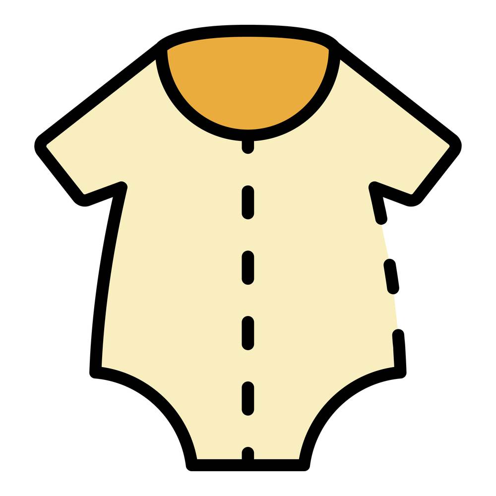 Baby new clothes icon. Outline baby new clothes vector icon color flat isolated. Baby new clothes icon color outline vector