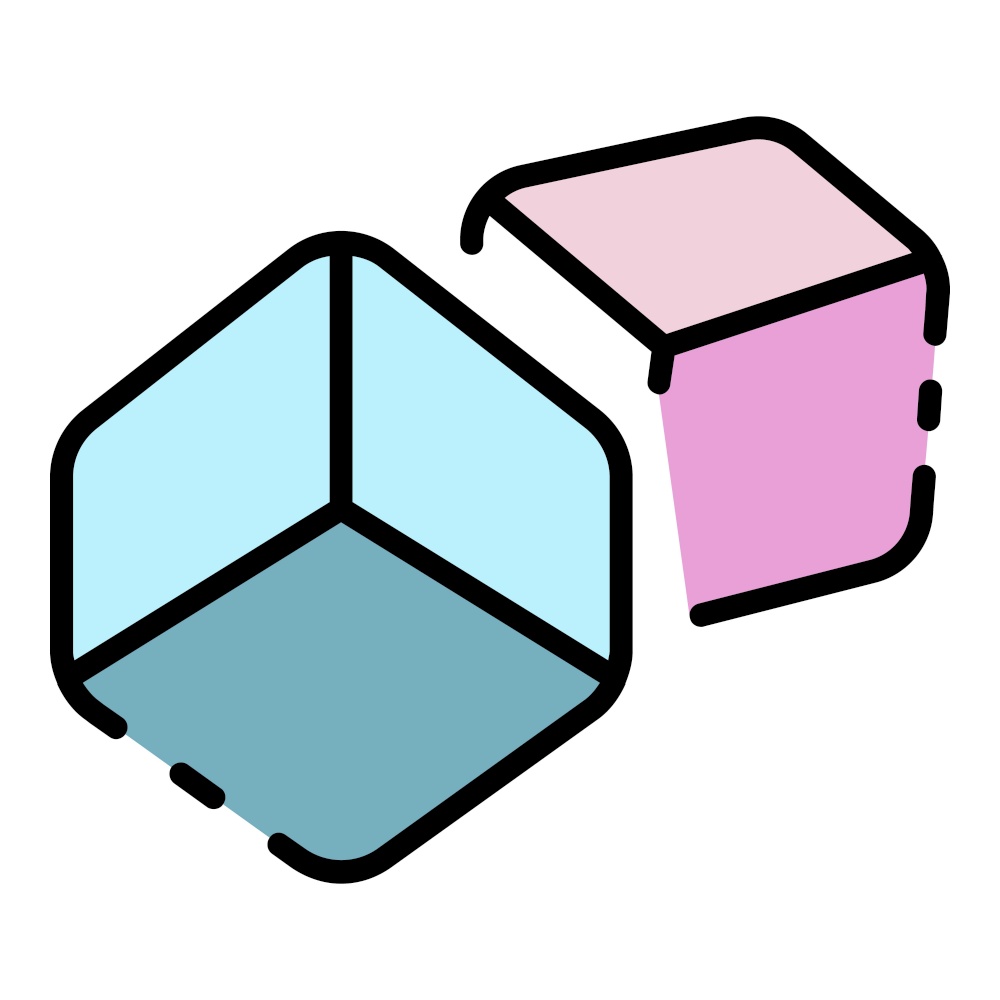 Cube toy icon. Outline cube toy vector icon color flat isolated. Cube toy icon color outline vector