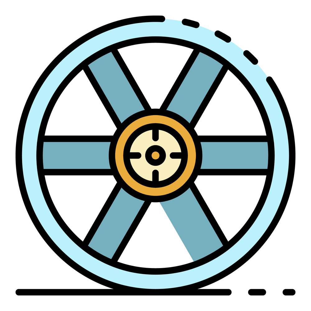 Car disc wheel icon. Outline car disc wheel vector icon color flat isolated. Car disc wheel icon color outline vector