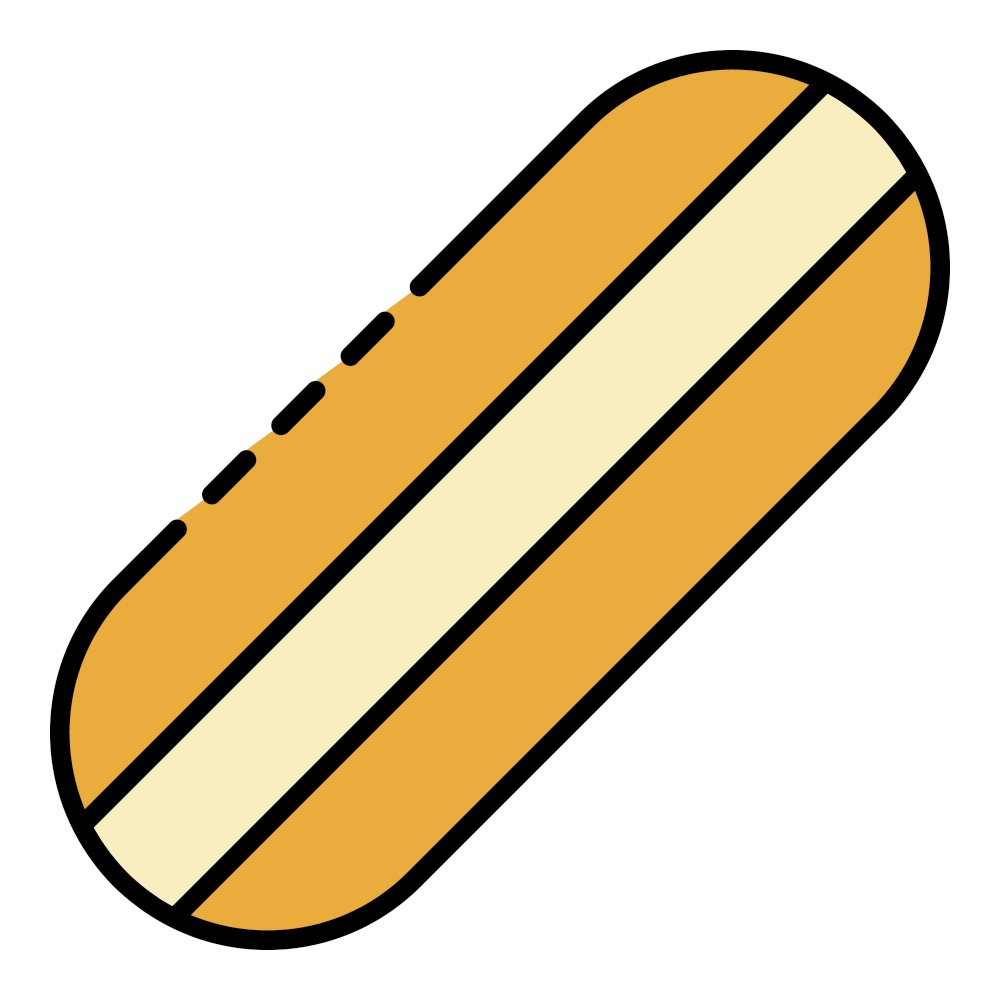 Skateboard deck icon. Outline skateboard deck vector icon color flat isolated. Skateboard deck icon color outline vector