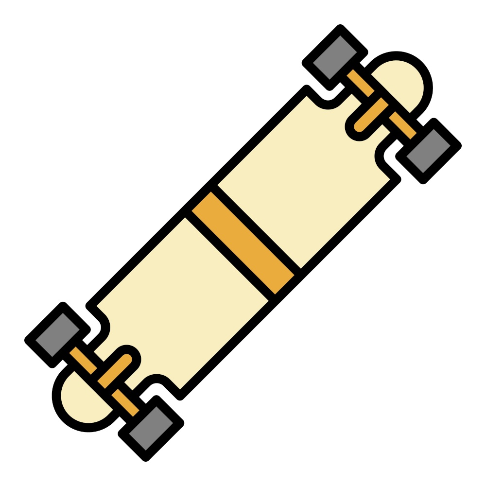 Speed skateboard icon. Outline speed skateboard vector icon color flat isolated. Speed skateboard icon color outline vector