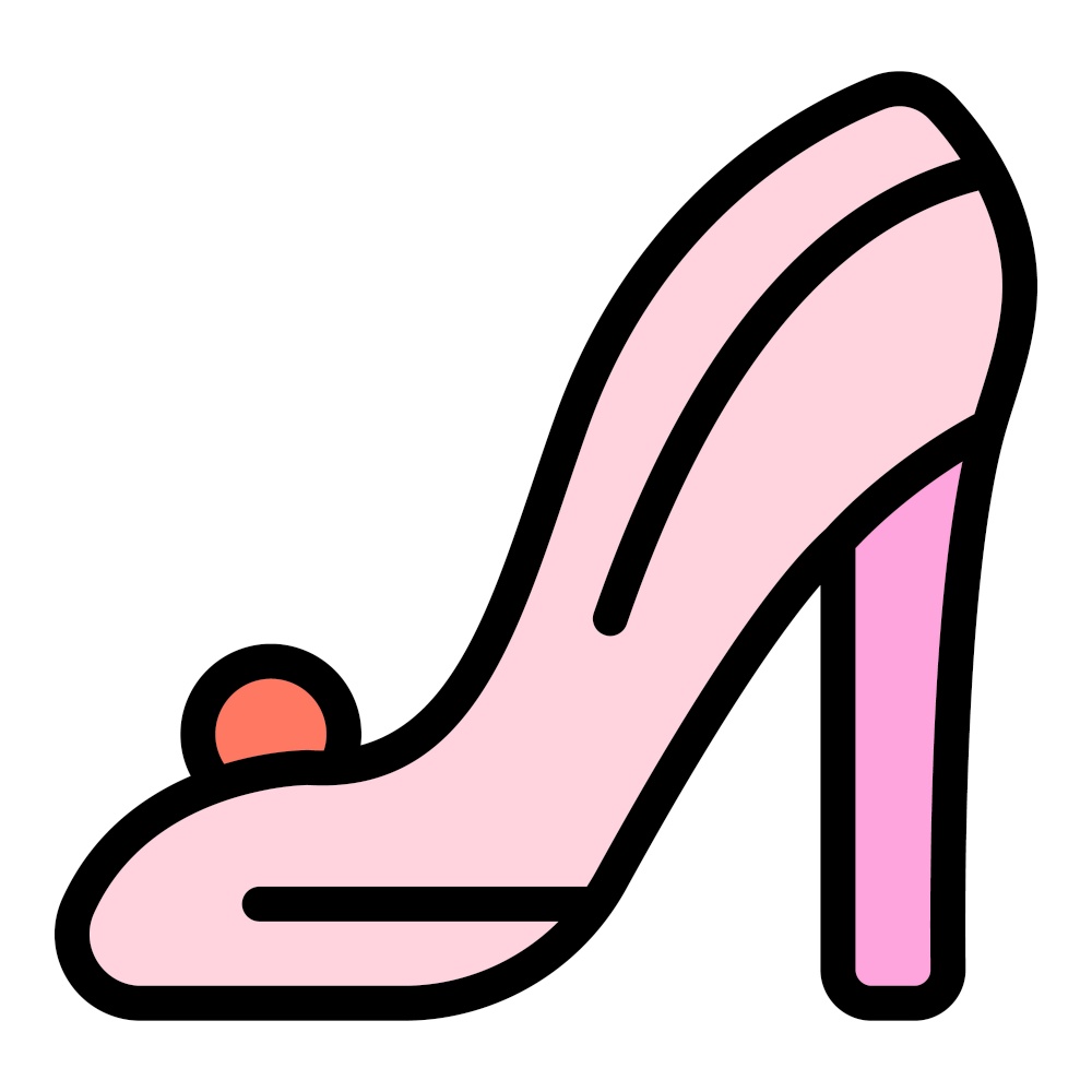Wedding shoes icon. Outline wedding shoes vector icon color flat isolated. Wedding shoes icon color outline vector